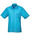 PR202 Short Sleeve Poplin Shirt Turquoise colour image
