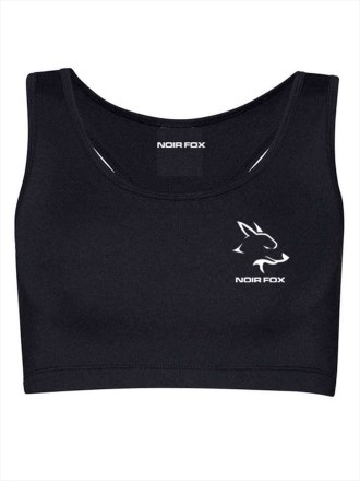 Ladies Racer Back Sports Bra White Logo