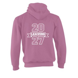 Risby Leavers27 White Print Adult Hoodie
