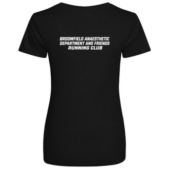 Ladies Blk Sports T front and back Print