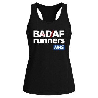Ladies BLK Sports Vest Front Print