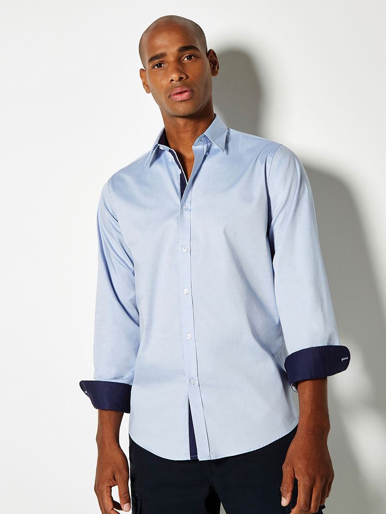 KK190 Contrast Premium Oxford Shirt Long Sleeve Image 1