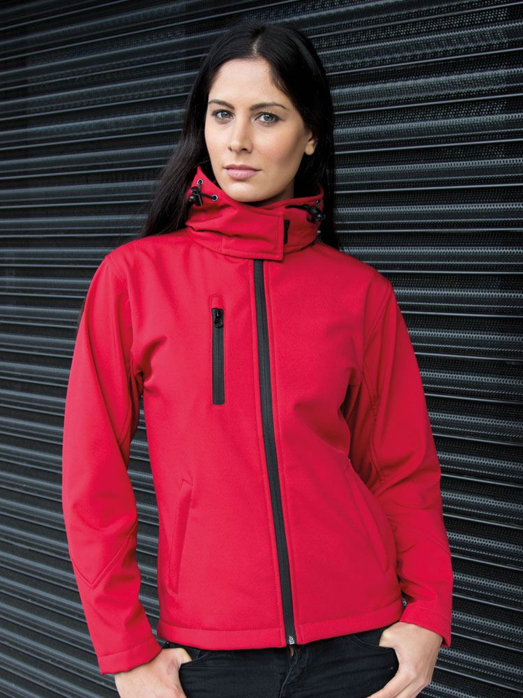 R230F Women's Core Tx Performance Hooded Softshell Jacket Image 1