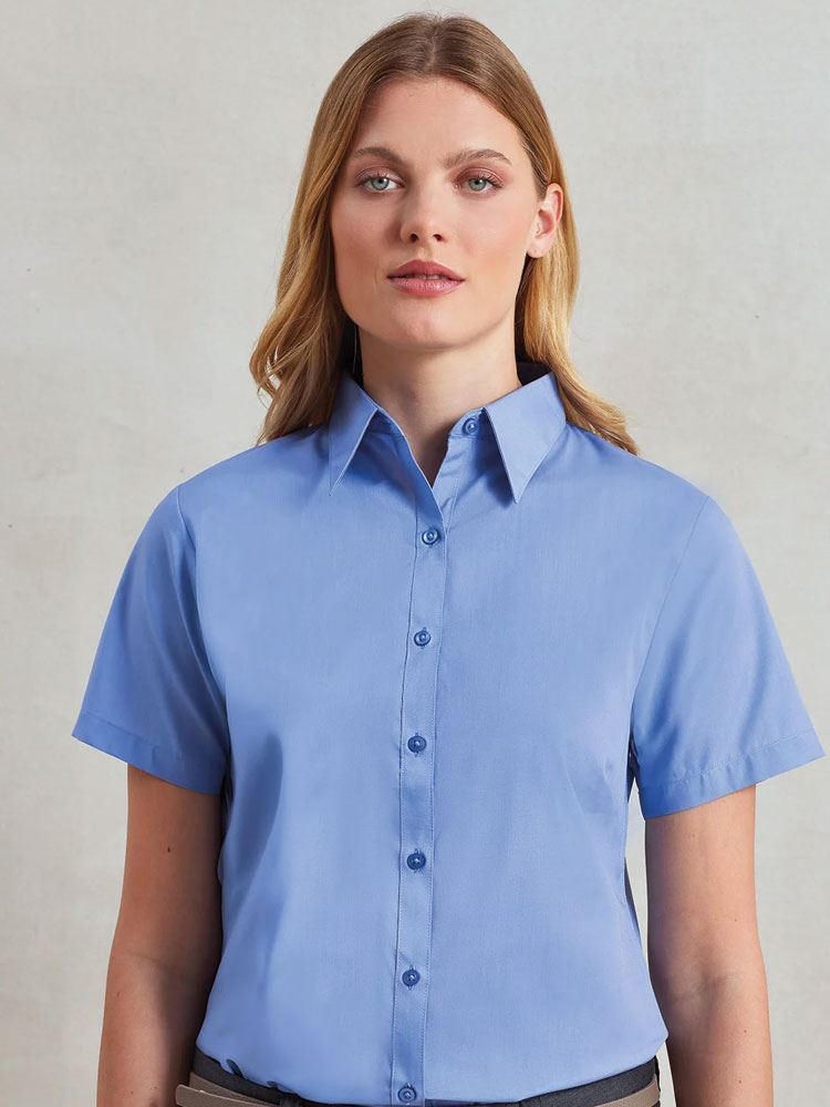 PR302 Women's Short Sleeve Poplin Blouse Image 1