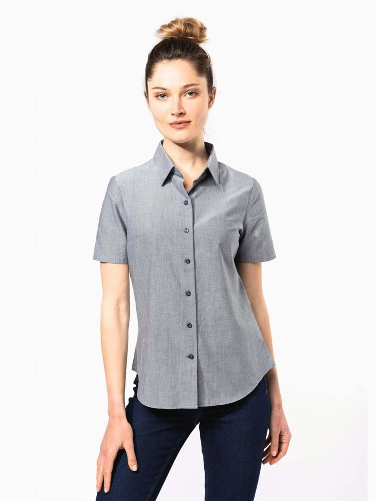 KB536 Women's Short Sleeve Easycare Oxford Image 1