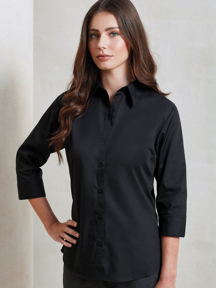 PR305 Women's ¾ Sleeve Poplin Blouse Image 1