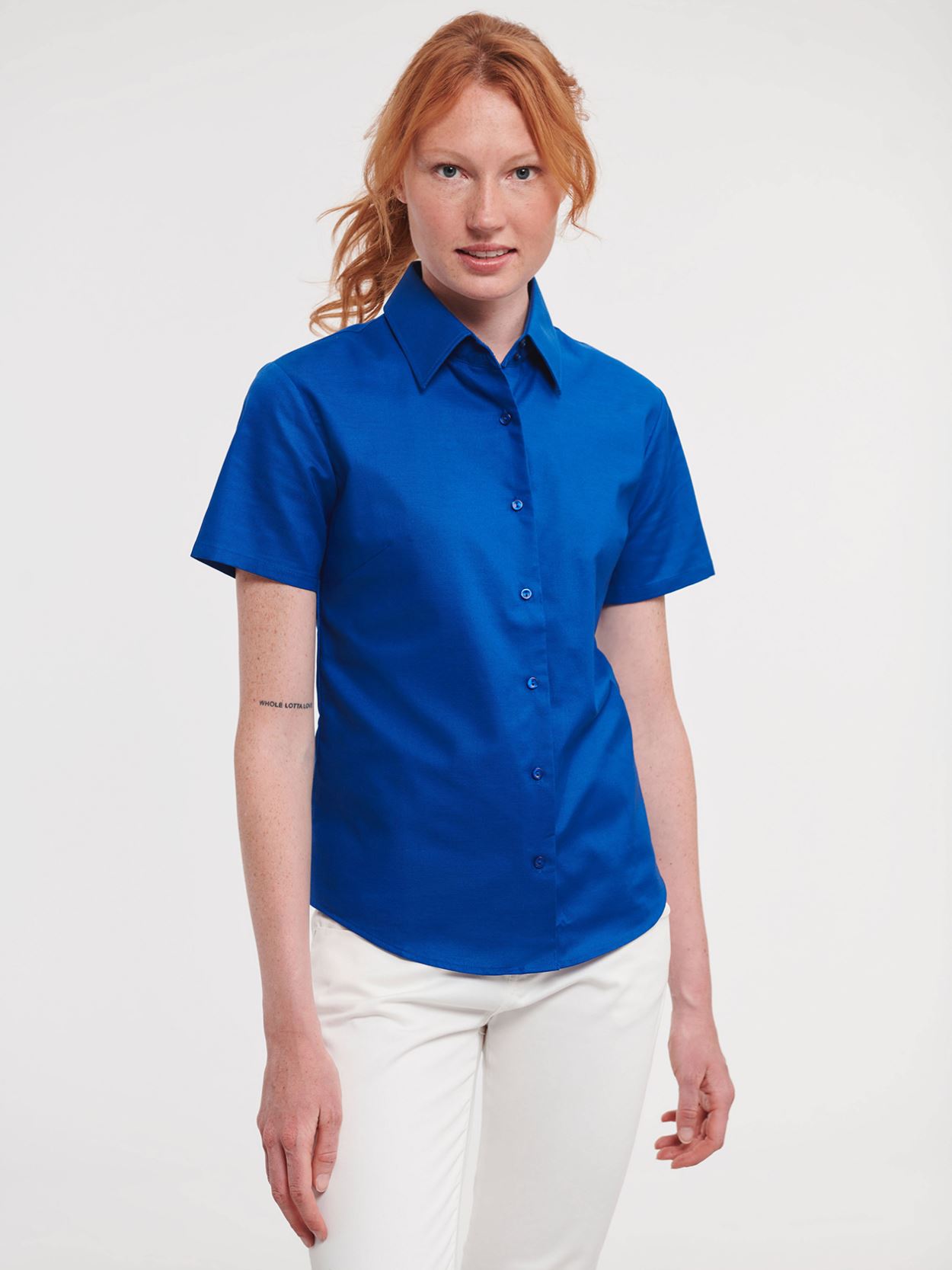 933F Ladies' Short Sleeve Easy Care Oxford Shirt Image 2