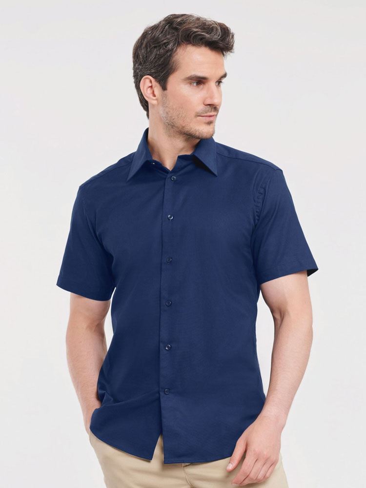 923M Men's Short Sleeve Easy Care Tailored Oxford Shirt Image 2