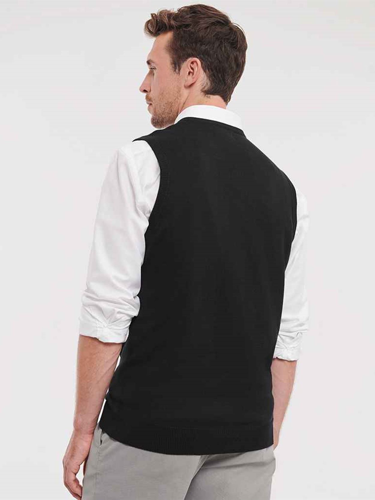 716M V Neck Sleevless Knitted Pullover Image 1