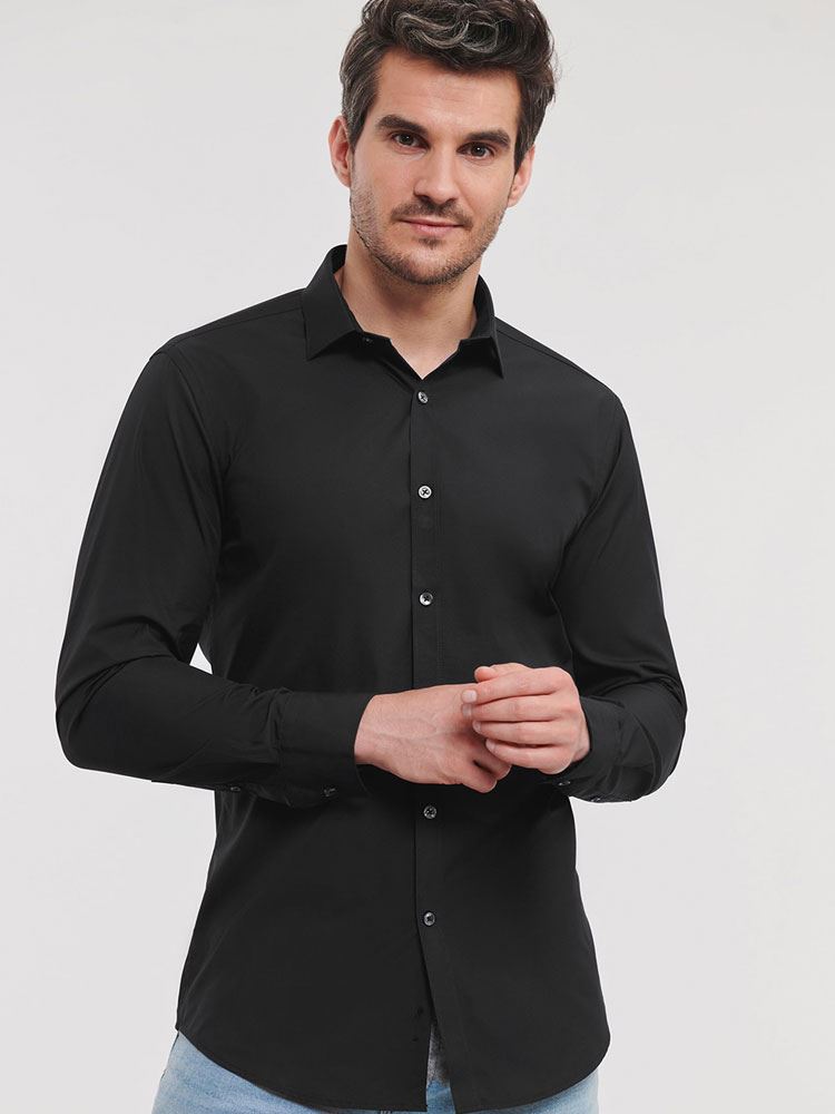 960M Russell Collection Mens Stretch Shirt Image 1