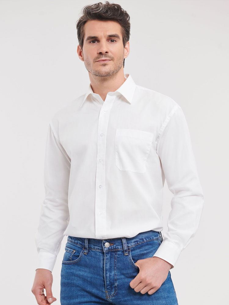 936M Russell Collection L/S Pure Cotton Shirt Image 2