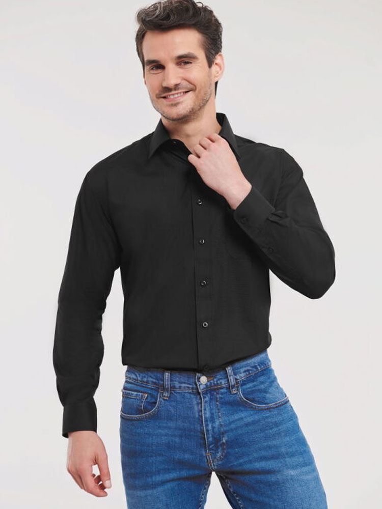 934M Men's Long Sleeve Easy Care Poplin Shirt Image 2