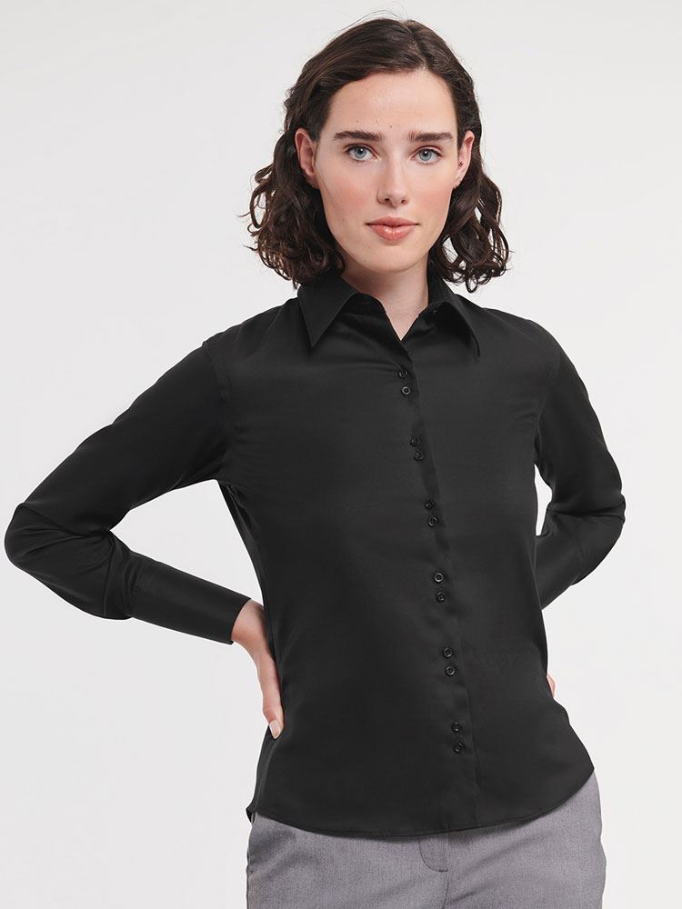 956F Ladies Long Sleeve Ultimate Non Iron Luxury Shirt Image 2