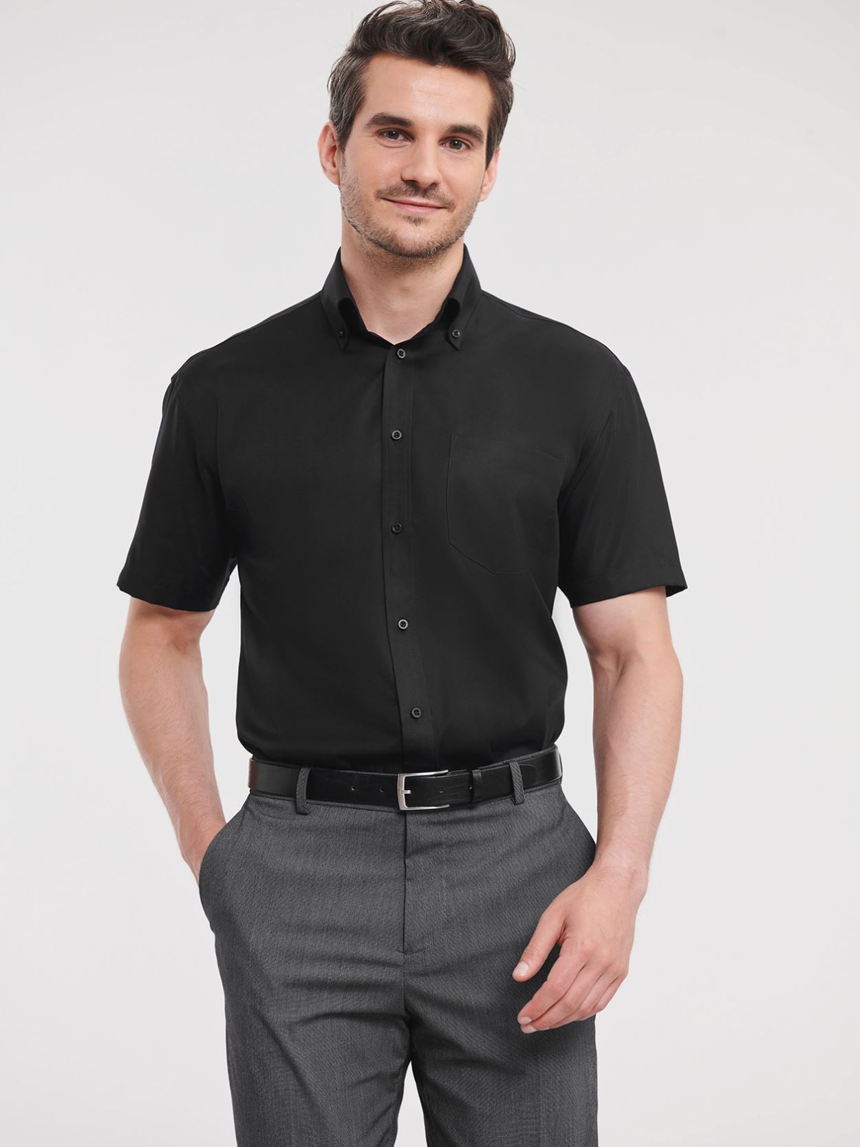 957M Mens Short Sleeve Ultimate Non Iron Luxury Shirt Image 1
