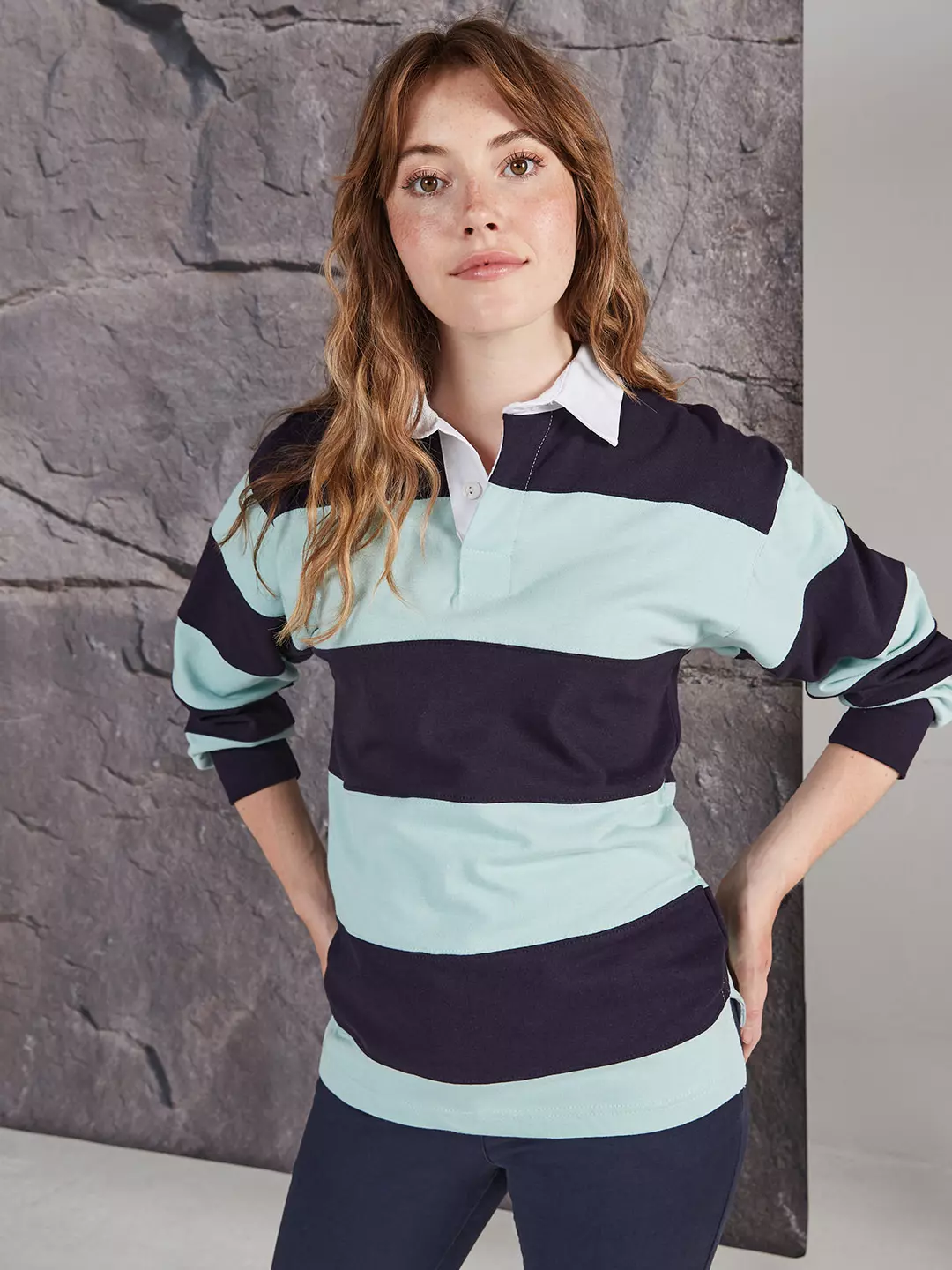 Front Row FR8 Sewn Stripe L/S Rugby Shirt | Yazzoo