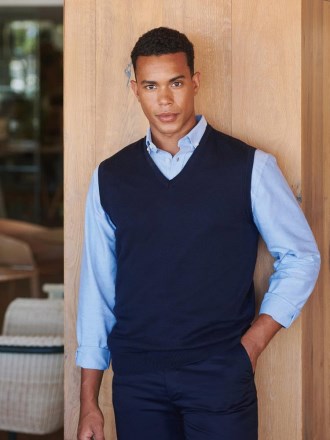H724 Mens Sleeveless V Neck Jumper