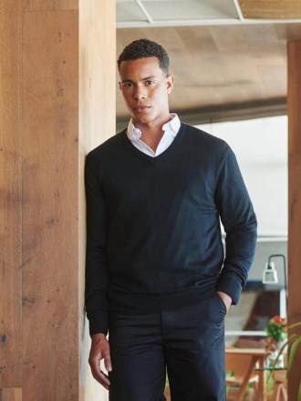 H760 Mens Cashmere V Neck Jumper