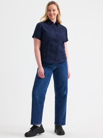 UC704 Ladies Pinpoint Oxford Half Sleeve Shirt