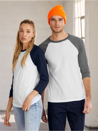 CA3200 Canvas Unisex 3/4 Sleeve Baseball Tee