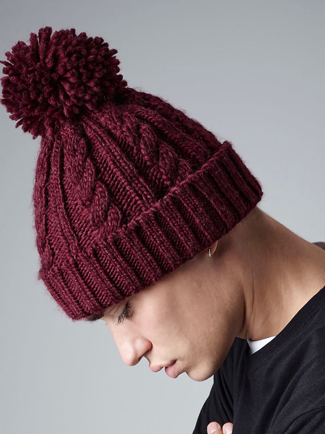 B480 Cable Knit Melange Beanie Image 1