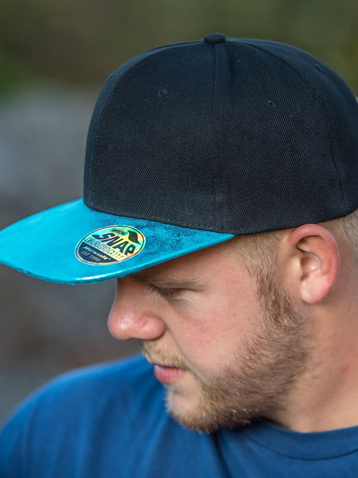 RC087X Bronx Glitter Flat Peak Snapback Cap Image 3