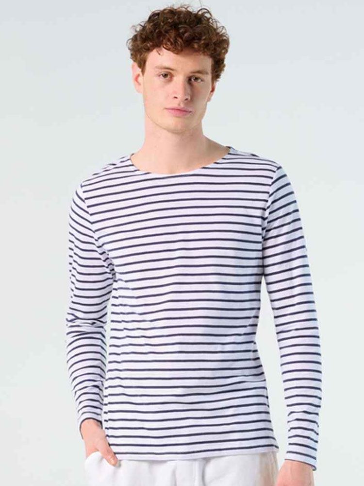 01402 Marine Long Sleeve Striped T-Shirt Image 1