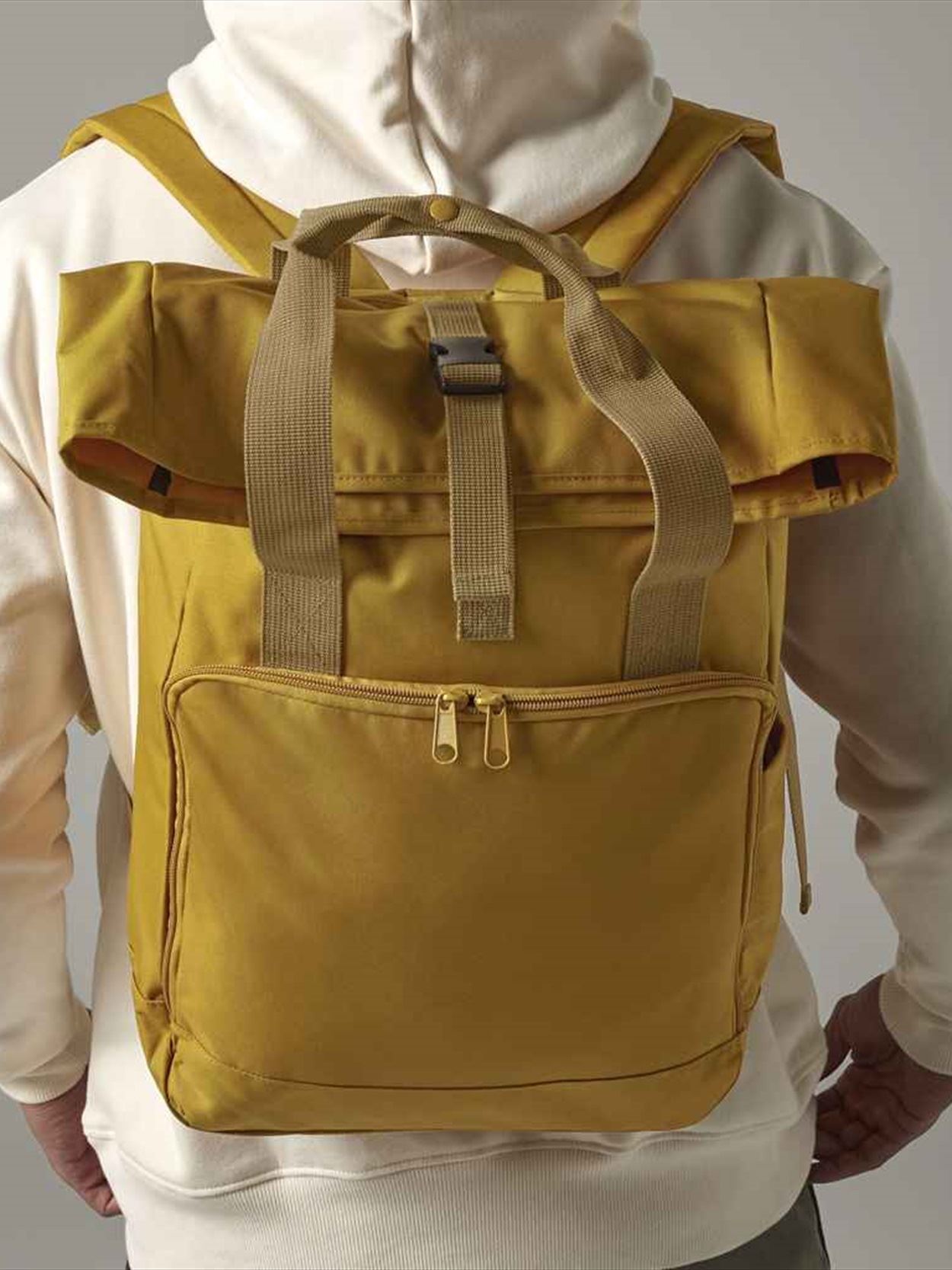 BG118L Recycled Twin Handle Roll-Top Laptop Backpack Image 1