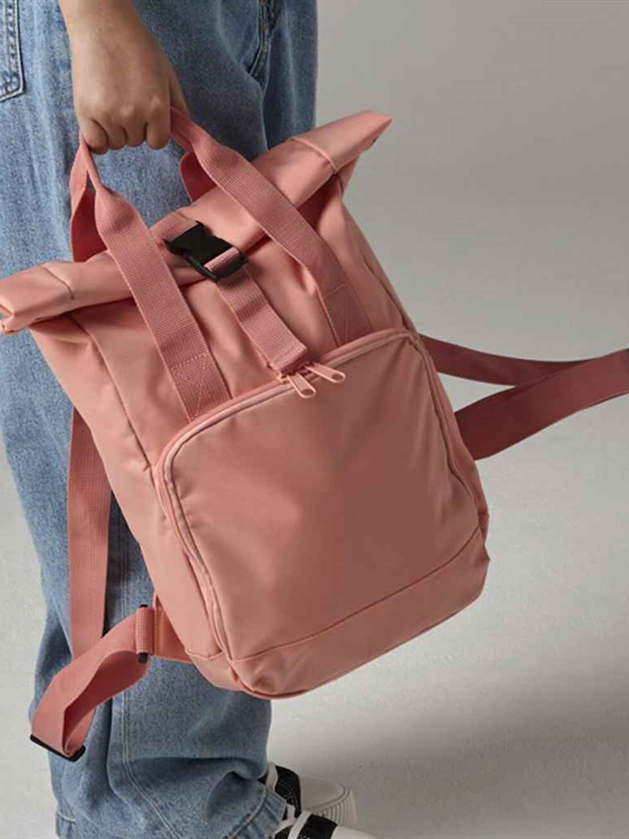 BG118S SMALL - Recycled Mini Twin Handle Roll-Top Backpack Image 2