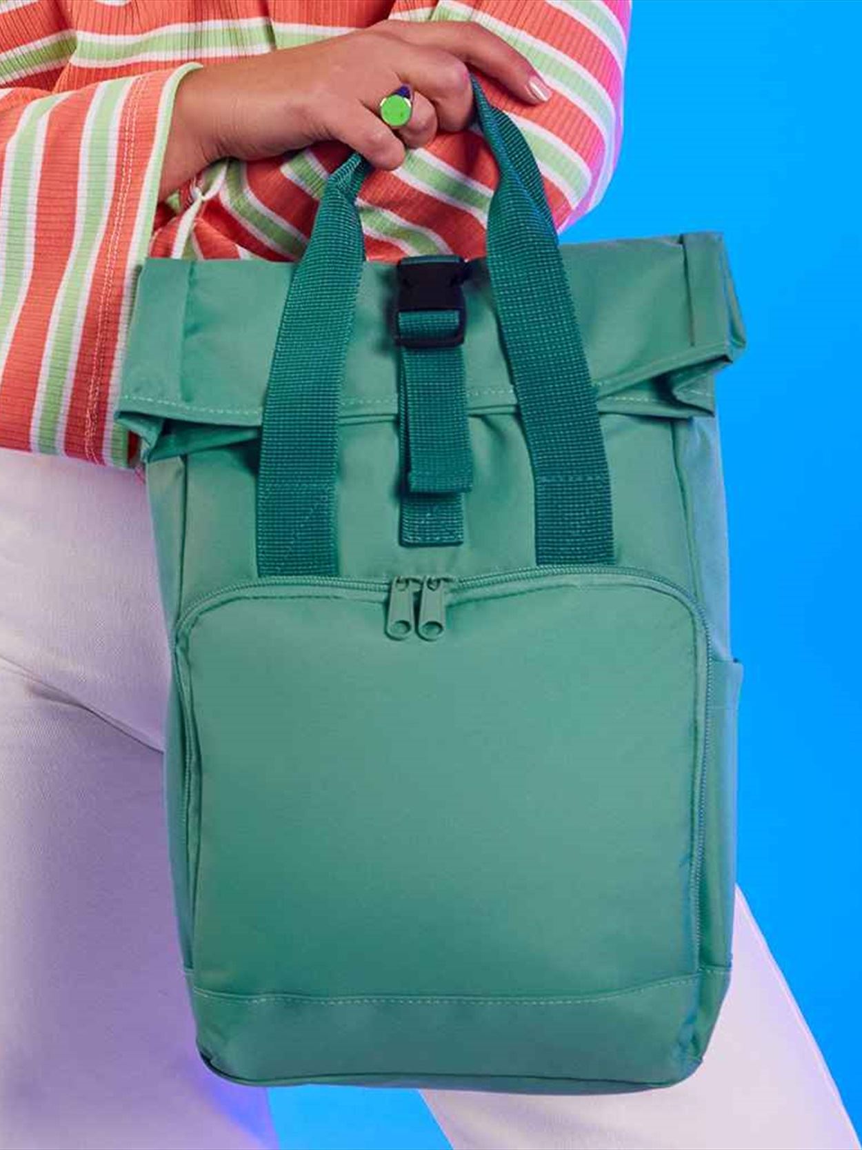 BG118S SMALL - Recycled Mini Twin Handle Roll-Top Backpack Image 1