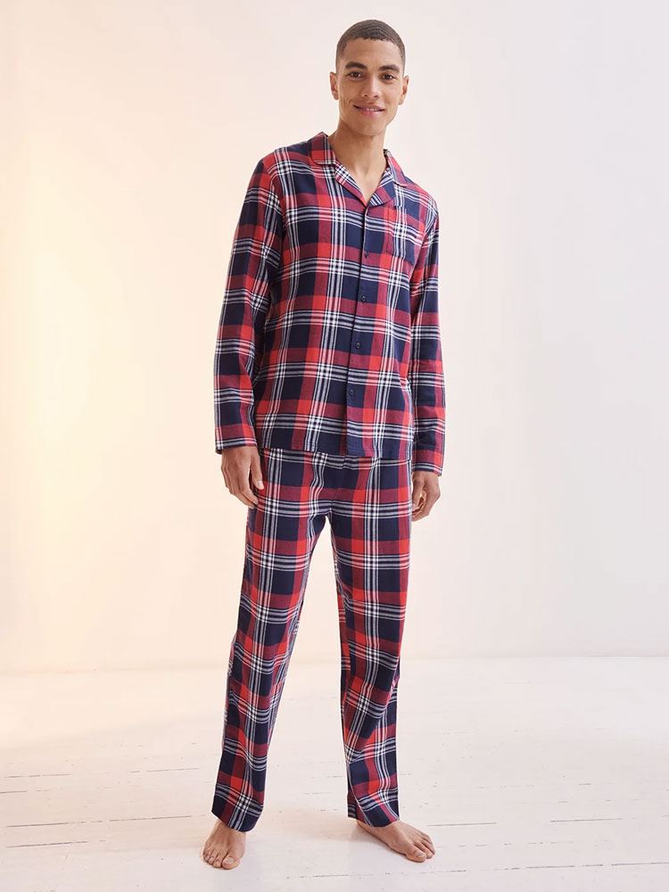 SF74 SFM74 Mens Tartan Lounge Set Image 1