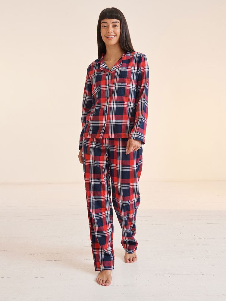 ST74 SK74 SK074 Womens Tartan Lounge Set Image 1