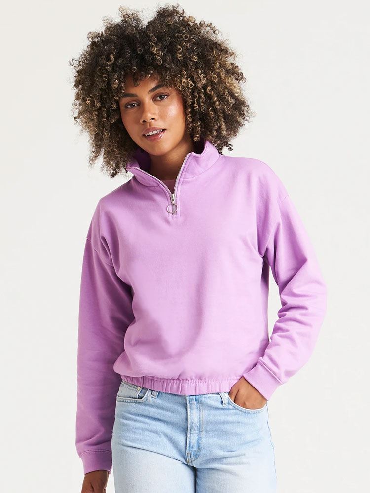 JH037 Women's Cropped 1/4 Zip Sweat Image 1