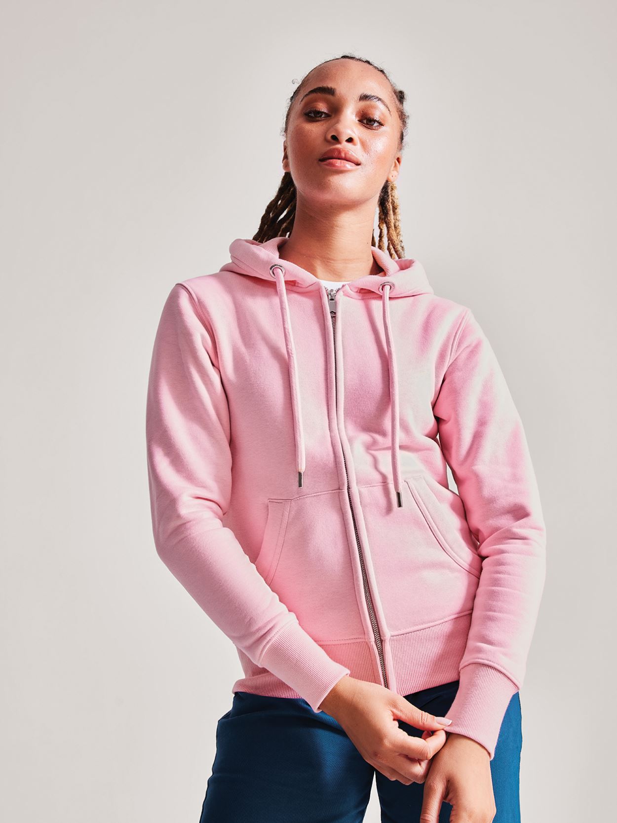 AM04 Ladies Organic Full Zip Hoodie Image 2