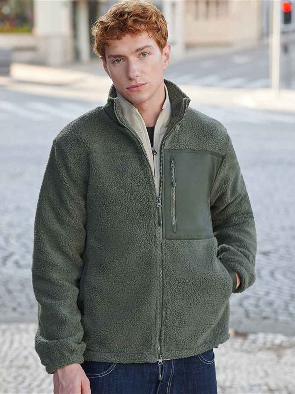 FR854 Recycled Sherpa Fleece Jacket Image 3