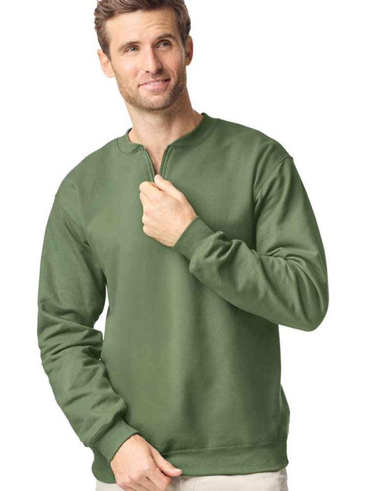 GD612 SF008 SoftStyle® Midweight Fleece 1/4 Zip Sweatshirt Image 1