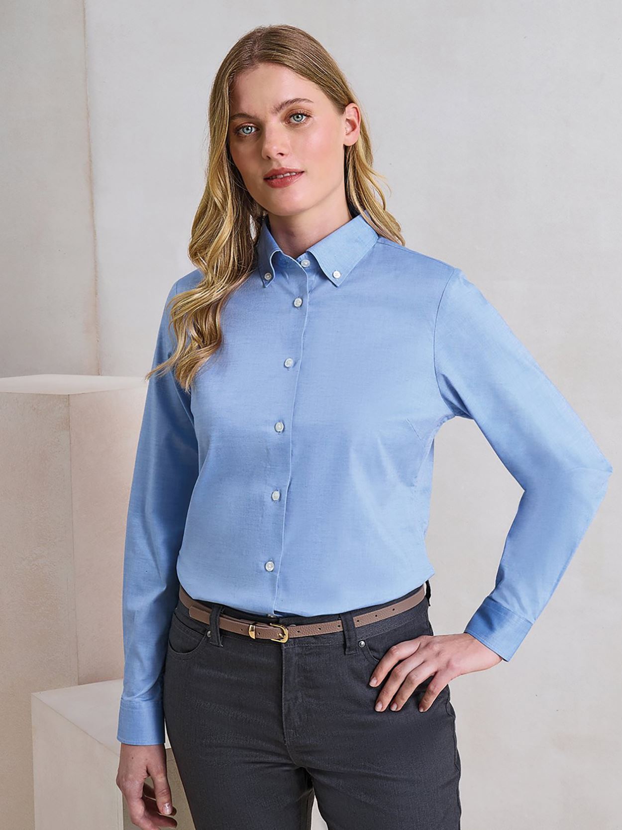 PR384 Ladies Supreme Long Sleeve Oxford Shirt Image 2