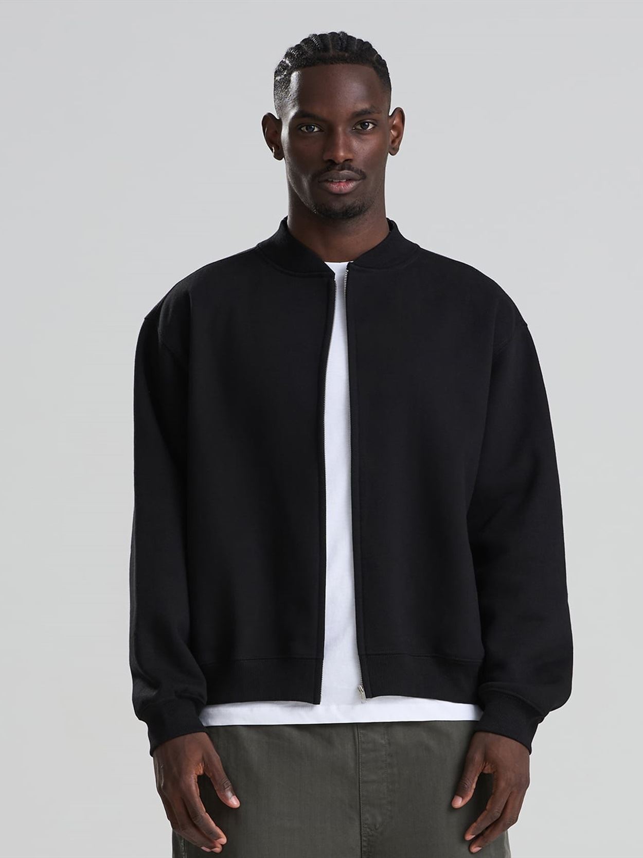 JH124 Signature Heavyweight Bomber Sweat Jacket Image 1
