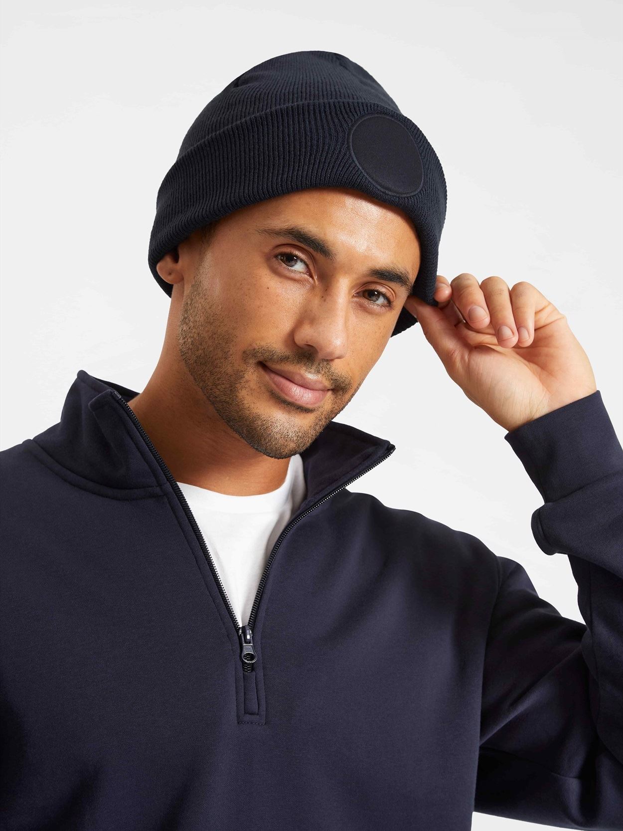 UC412 Circular Patch Beanie Image 1