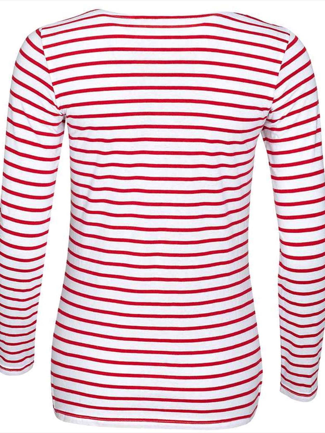 01403 Lds Marine SOL'S Ladies Marine Long Sleeve Striped T-Shirt Image 2