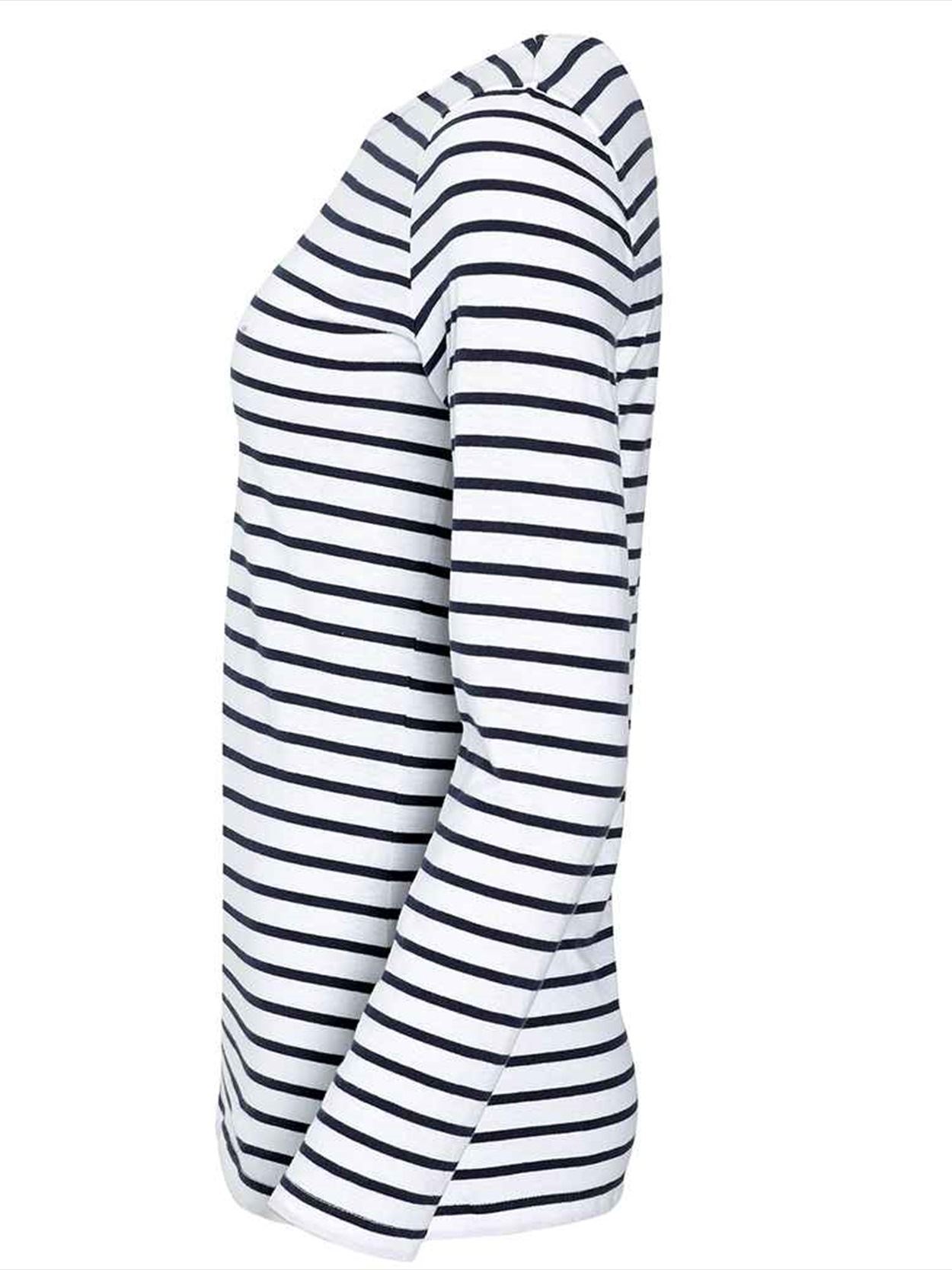 01403 Lds Marine SOL'S Ladies Marine Long Sleeve Striped T-Shirt Image 3