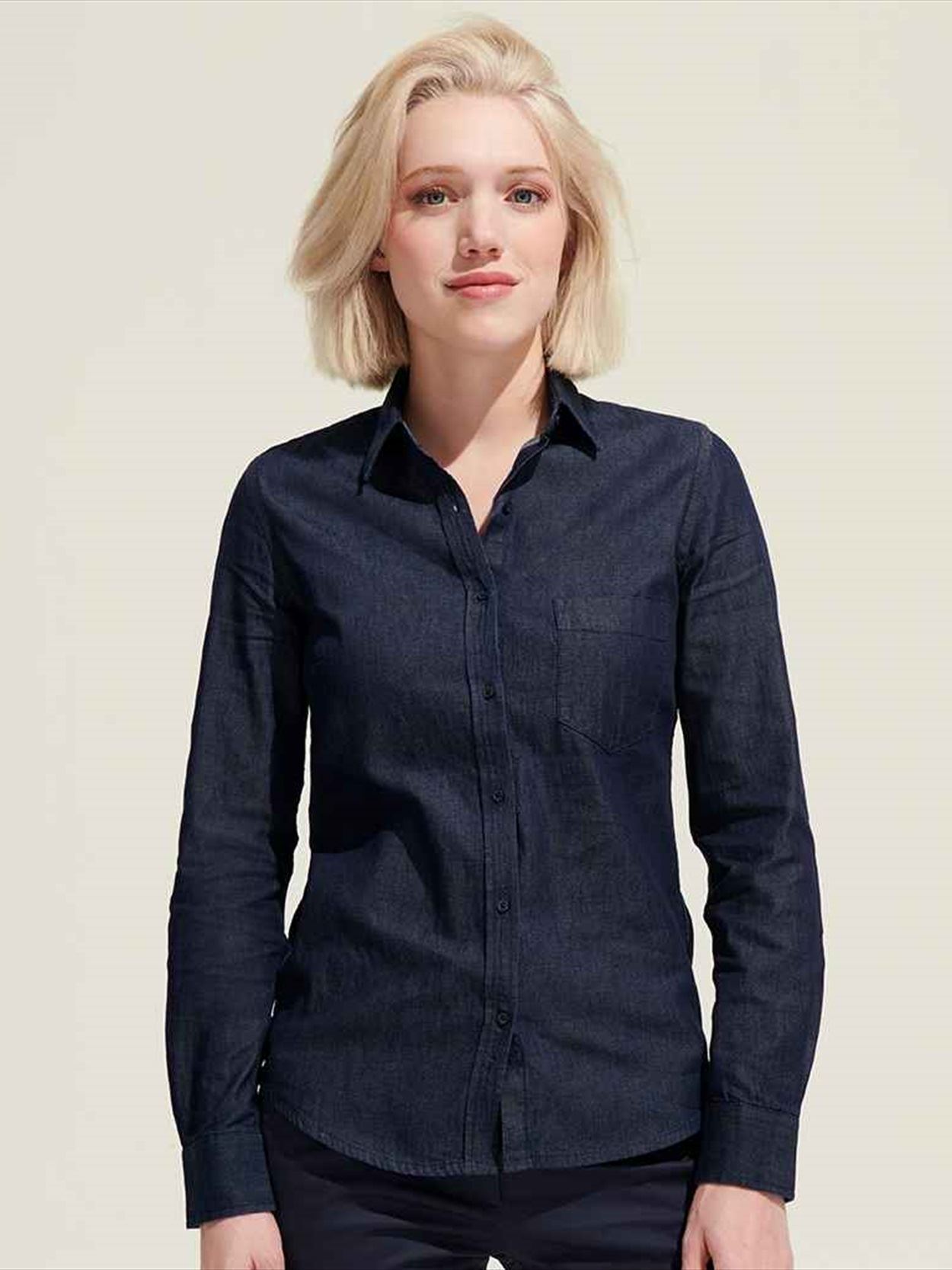 02101 Lds Barry SOL'S Ladies Barry Denim Shirt Image 1