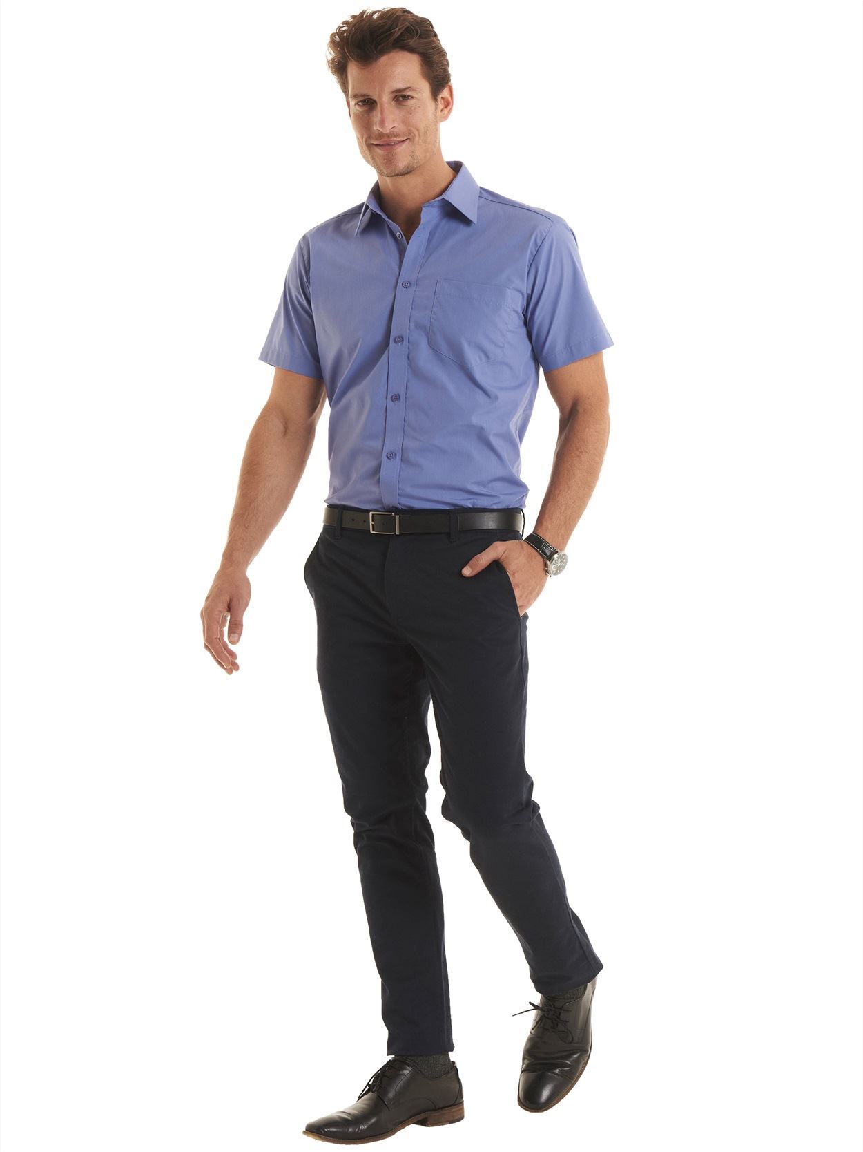 UC714 Men's Short Sleeve Poplin Shirt Image 1