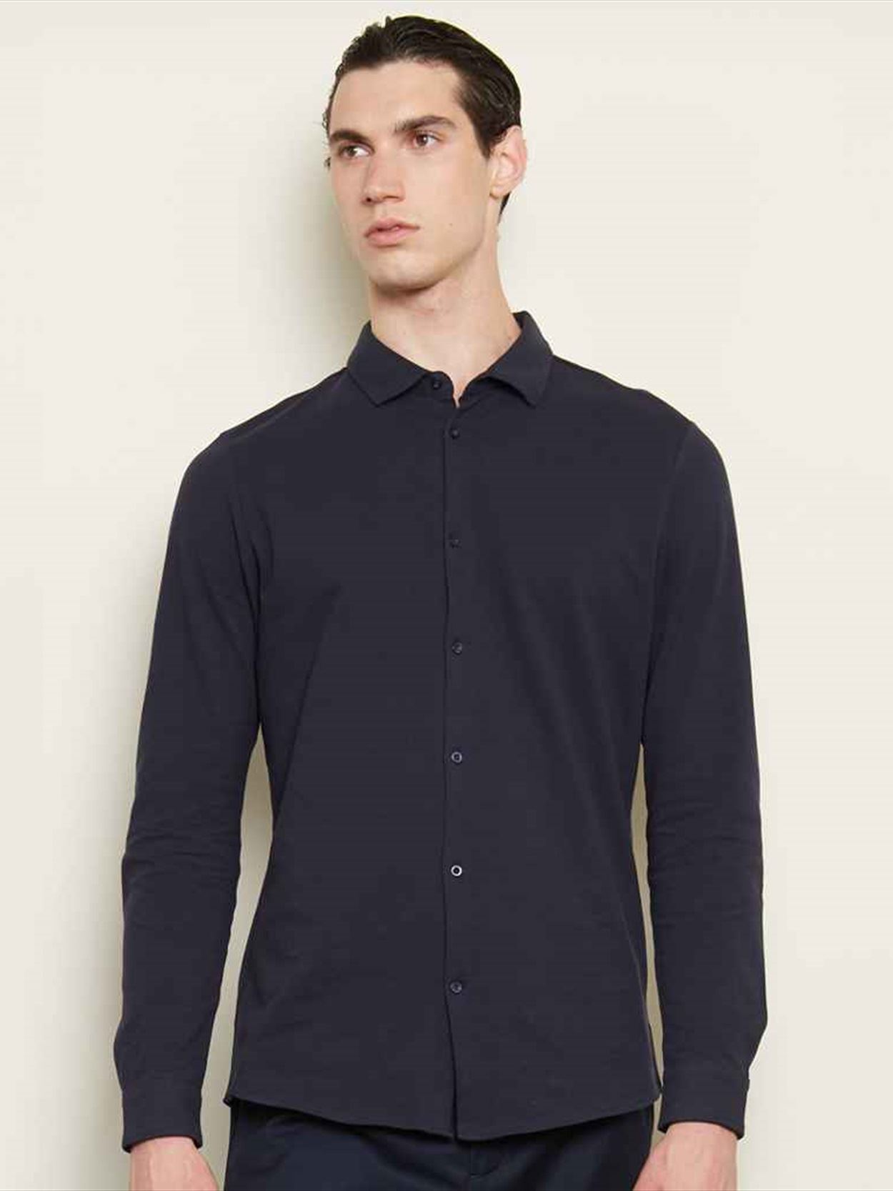 03777 Basile NEOBLU Basile Organic Cotton Long Sleeve Piqué Shirt Image 2