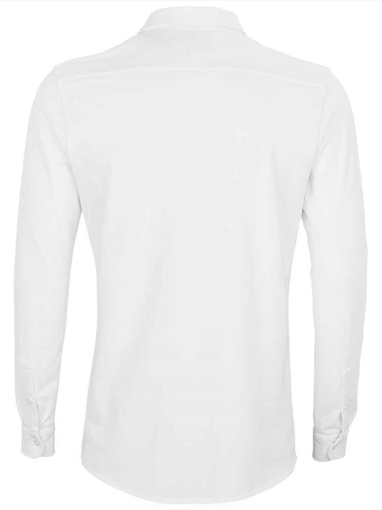 03777 Basile NEOBLU Basile Organic Cotton Long Sleeve Piqué Shirt Image 3