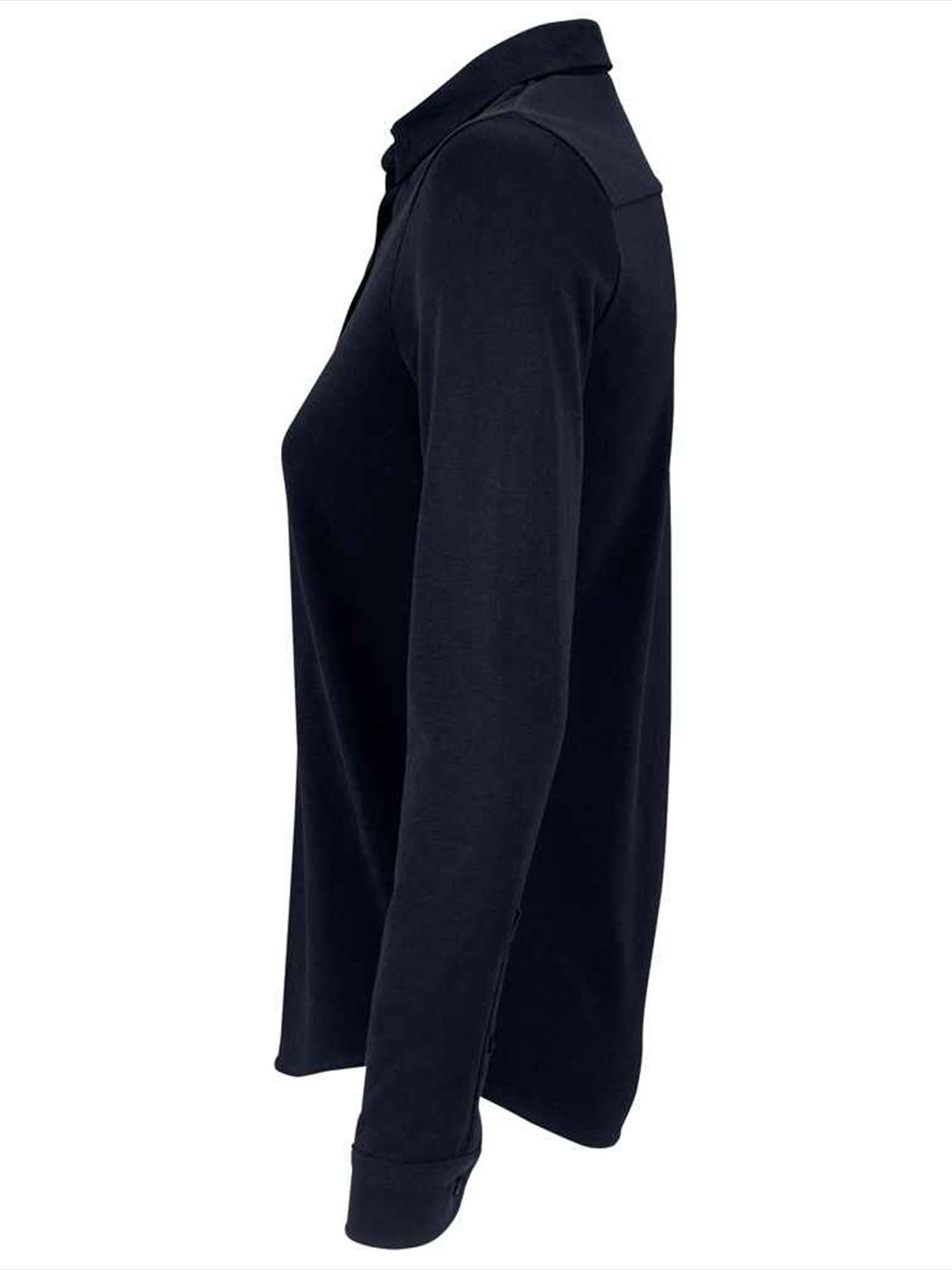 03791 Lds Basile NEOBLU Ladies Basile Organic Cotton Long Sleeve Piqué Shirt Image 3