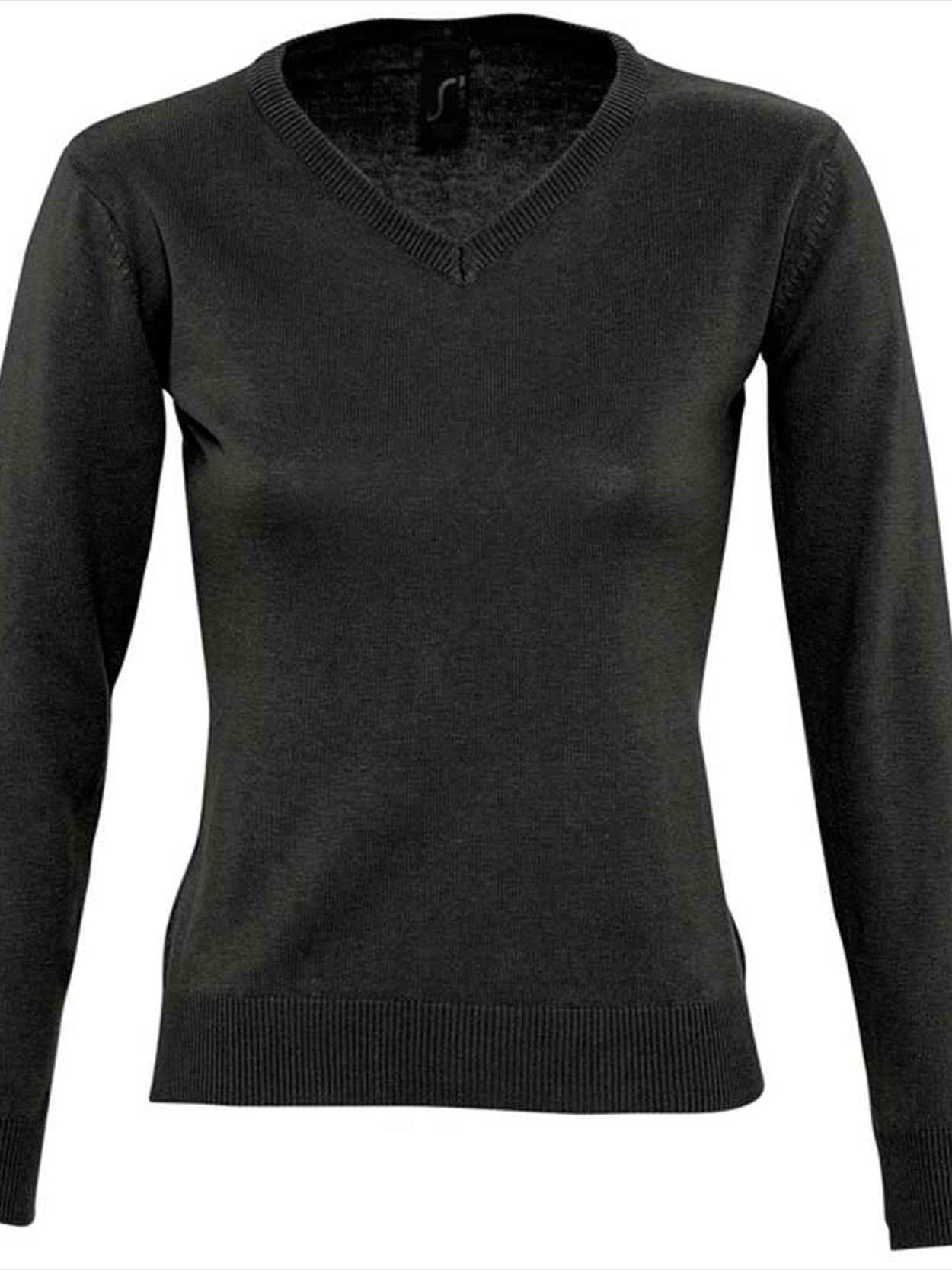 90010 Ladies Galaxy SOL'S Ladies Galaxy Cotton Acrylic V Neck Sweater Image 1