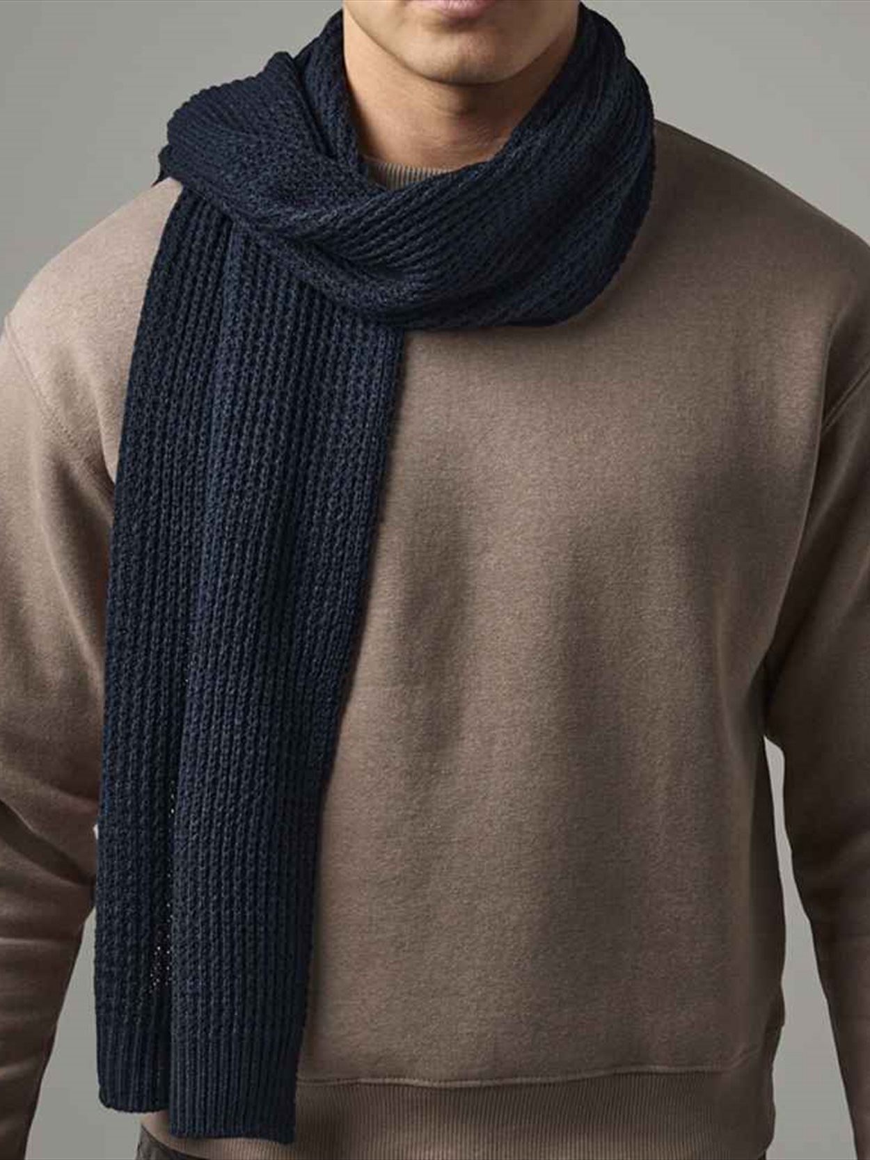 BB424 B424 Beechfield Classic Waffle Knit Scarf Image 1