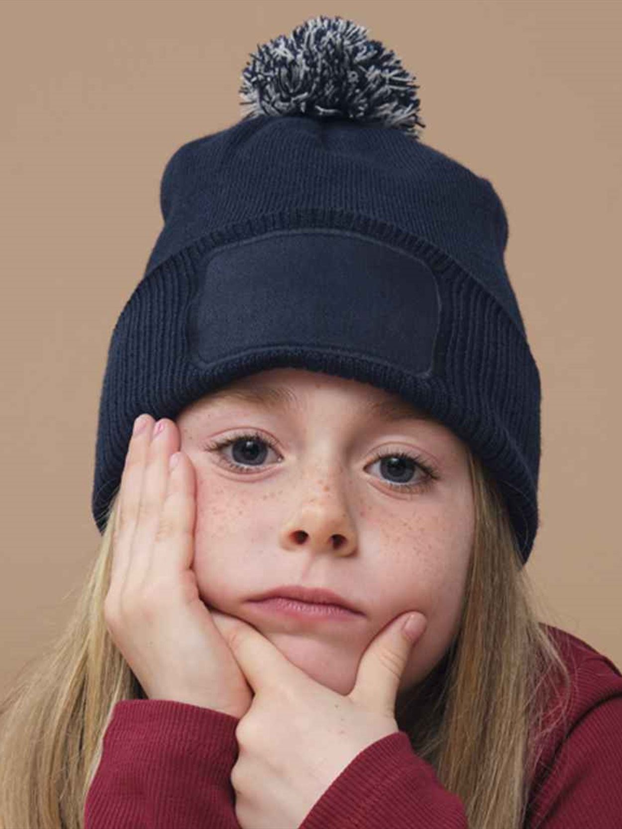 BB443B B443B Beechfield Kids Snowstar® Patch Beanie Image 1