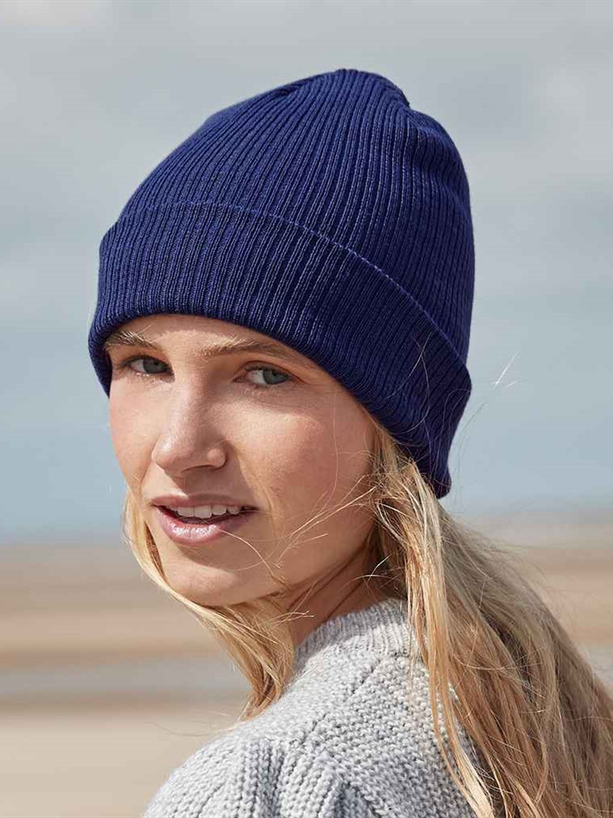 BB51N B51N Beechfield Organic Cotton Fine Knit Beanie Image 1