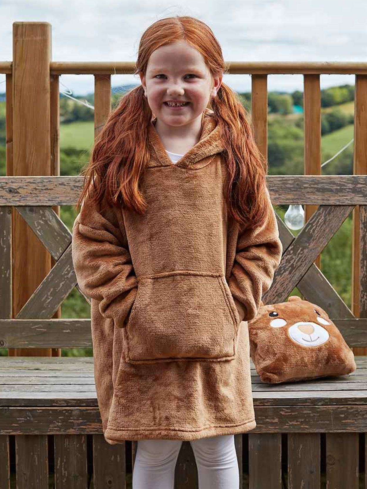 BH103 Brand Lab Kids Character Cushion Hooded Blanket Image 2